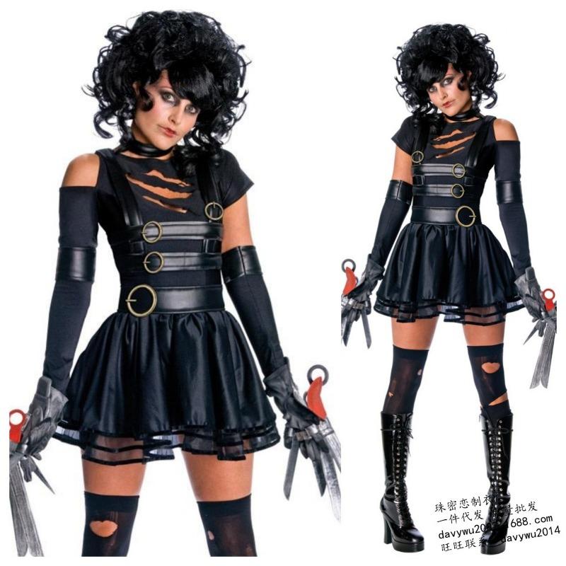 

Хэллоуин новые ножницы Эдвард лаковая кожа искушение шоу униформа юбка поставка XL
