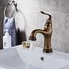Luxury Jade Basin Faucet Antique Brass Hot and Cold Water Mixer Tap Deck Mounted Wash Basin Mixer Taps Bathroom Toneira