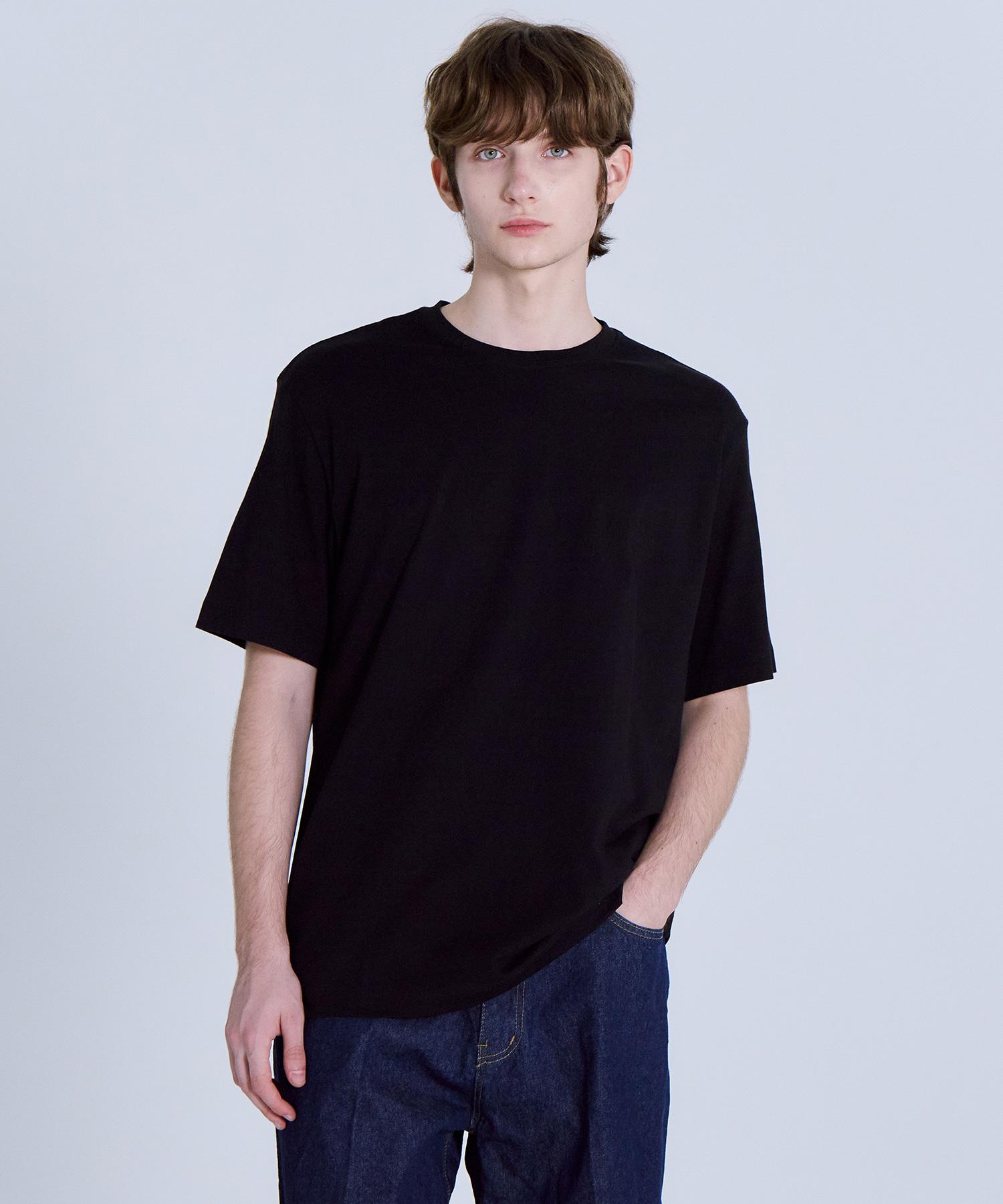 Basic House Uni Relaxed Fit Round Neck Short Sleeve T-Shirt Black Lats0105 (A Type) Na/115