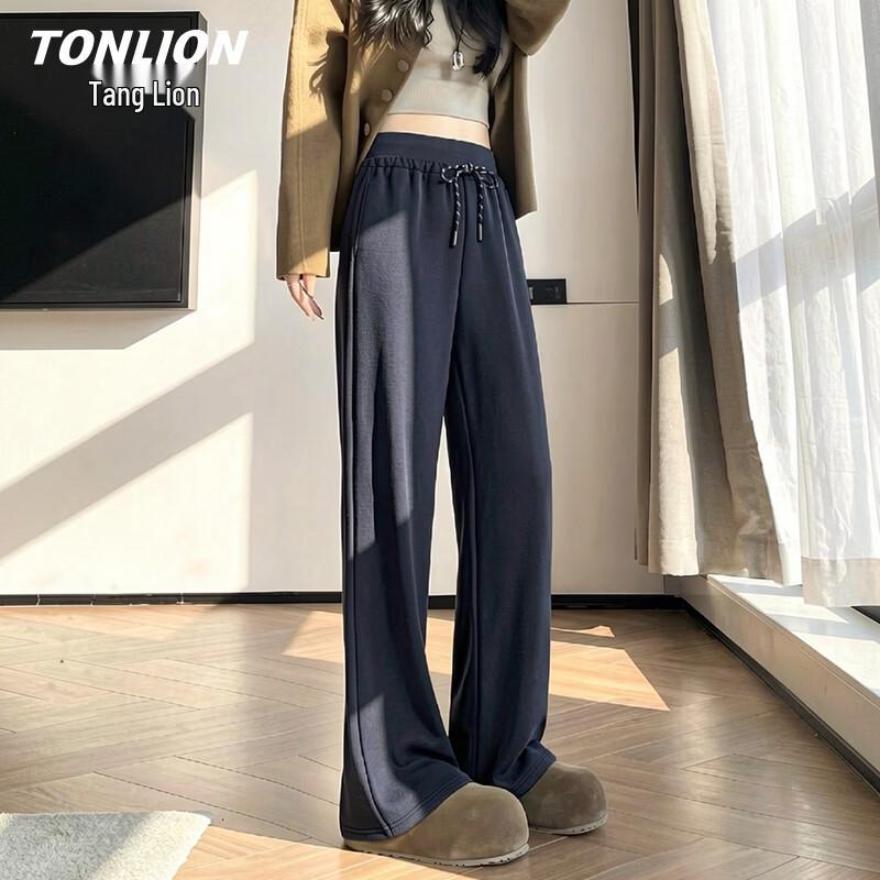 TonLion Women's High-Waist Straight Micro-Flared Pants