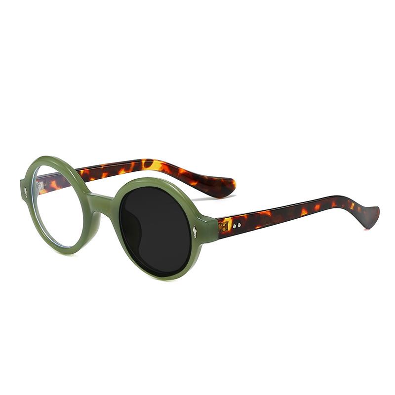 New Fashion Rivet Round Women Frame Myopia Glasses Prescription Nearsight Anti Blue Light Men Eyeglass