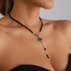 Triangular Crystal Diamond Lotus Necklace Dark Less Ins Versatile Necklace