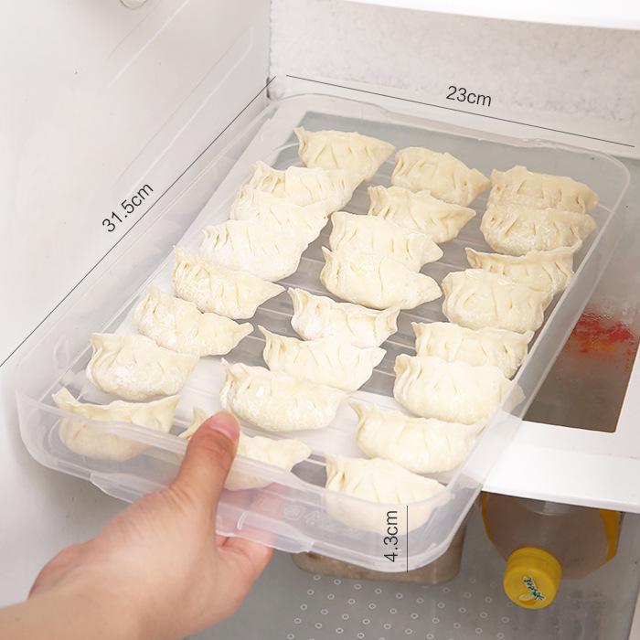 Многоуровневая прозрачная коробка для хранения пельменей с крышкой - Большой пластиковый поддон для хранения продуктов в холодильнике