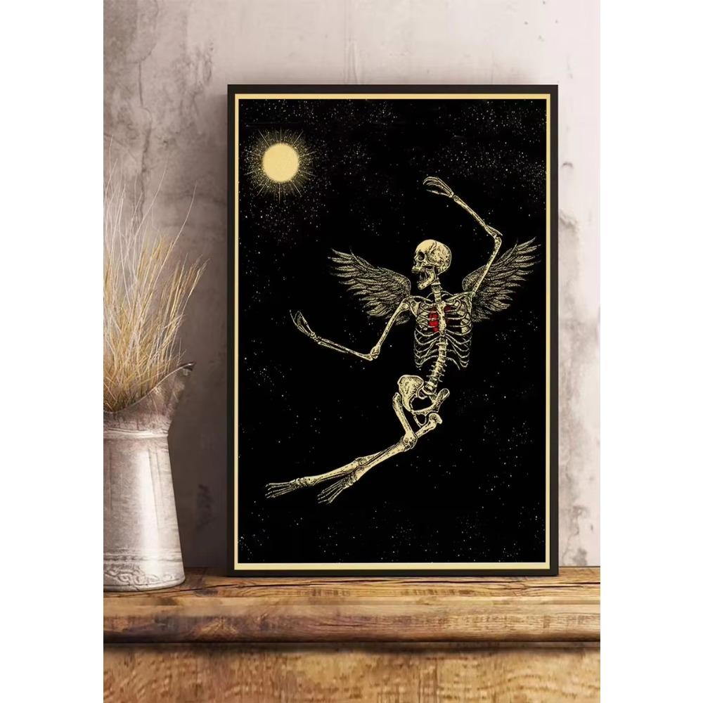 Simple Skull Posters Vintage Kraft Paper Prints Nostalgia Wall Sticker Home ation Bedroom Painting Fashion Bedroom Paint