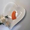 Heart-Shaped Pure White Ceramic Dessert Plate - Ideal for Vegetables, Cold Dishes, and Western Cuisine In Hotels or Homes.
