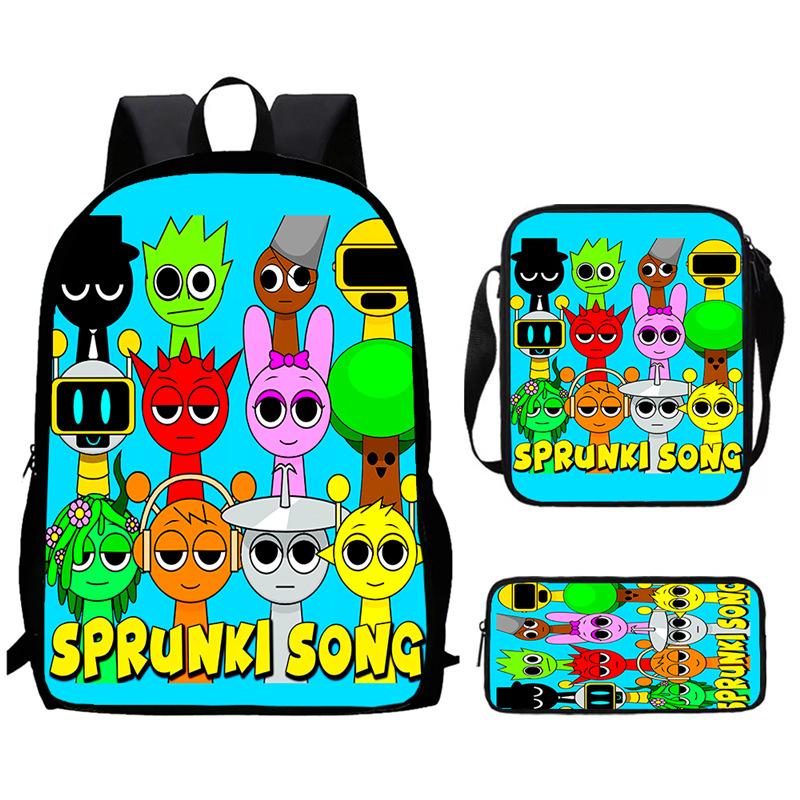 Sprunki Rhythm Box, Game Anime Backpack, Student Schoolbag, Computer Bag