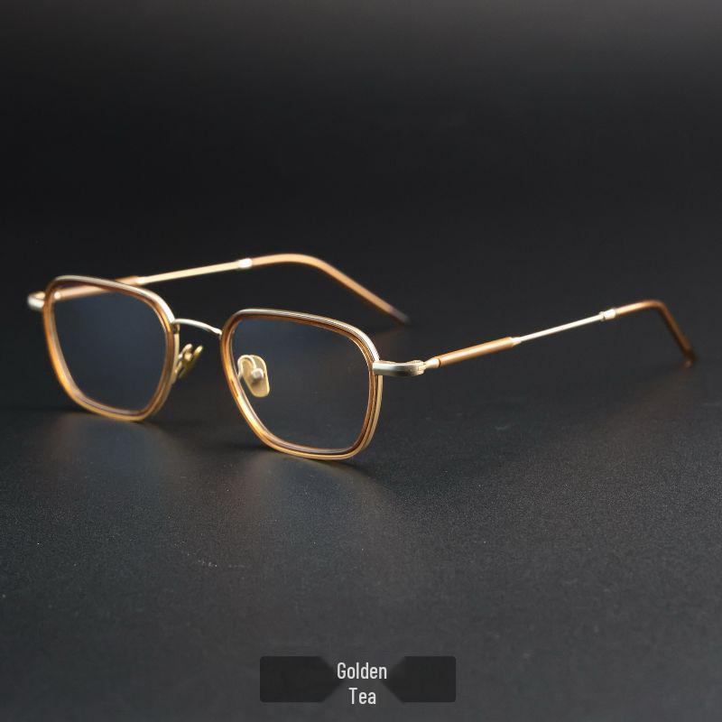 22002 Modische Vollrand-Brillenfassungen aus reinem Titan für Damen & Herren - Retro-Stil, Passform für großes Gesicht