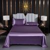 Japanese Style Silky Solid Color Bedding Set - Includes Sheet and Two Pillowcases for a Cool, Nude Sleeping Experience in Summer.