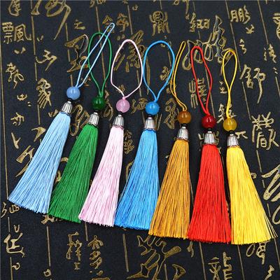 Matériau d'oreille à franges longues DIY antique, Grand, Pendentif nœud chinois, Coiffe, Accessoires de bijoux d'oreille suspendus en soie glacée