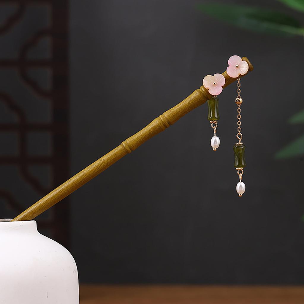 Chinese Style Hair Stick Hairpin Handmade Wood Headpiece Updo Hair Styling Tool for Women Girls Party Head Decor