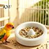 Anti Tip Bird Feeder Pumice Stone Parrot Bowl, Spill Proof Water Small Cage Accessory Food Dish, for Cockatoo Cockatiel Conure Parakeet Matte