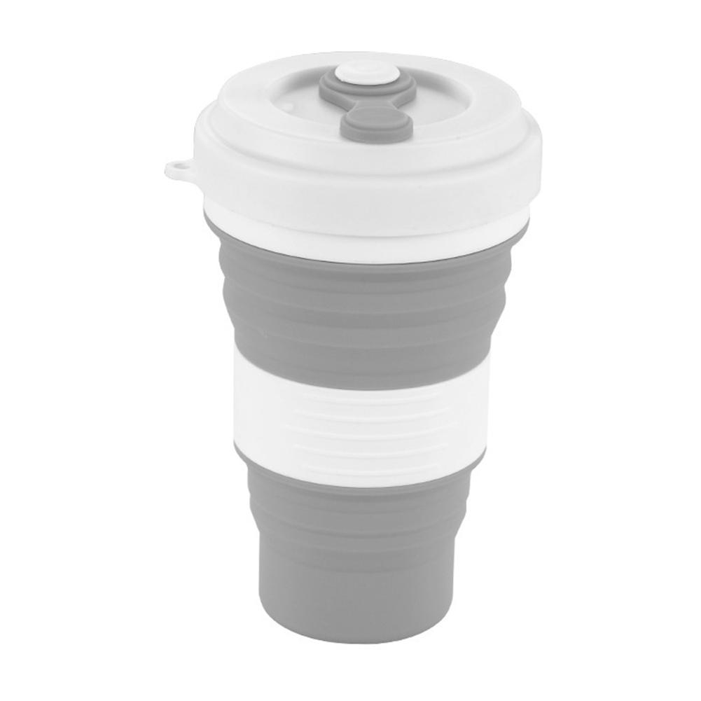 Retractable Silica Gel Coffee Cup Simple Solid Color for Travel Office