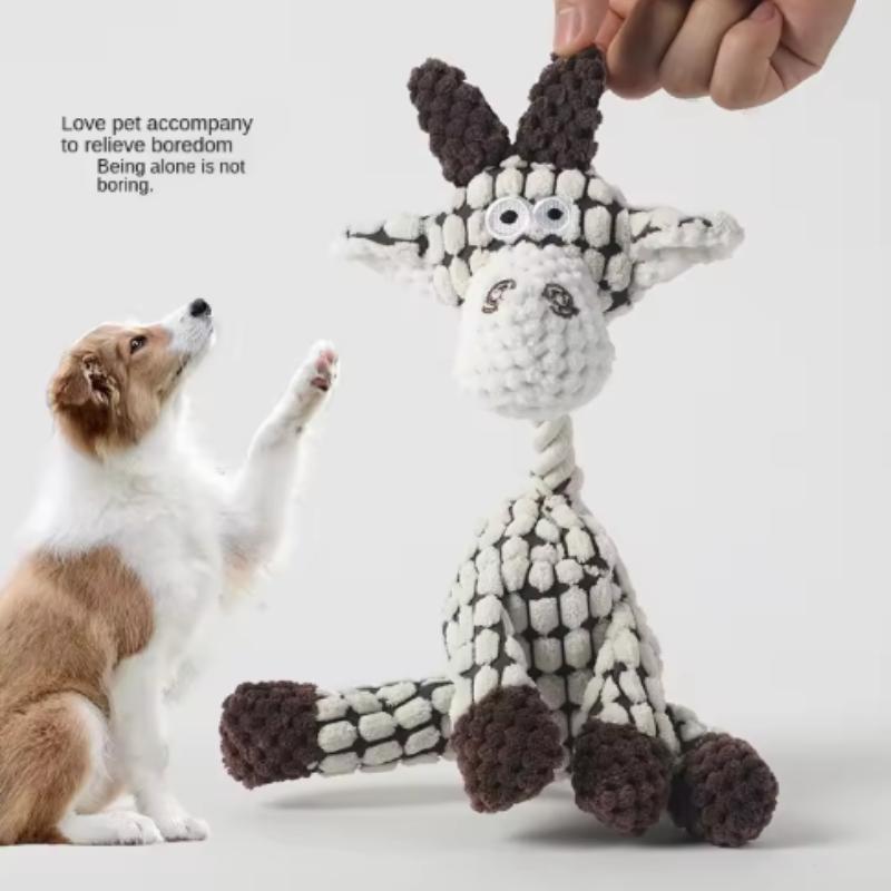 New Arrival Plush Dog Toy Animals Shape Bite Resistant Squeaky Toys Corduroy Dog Toys for Small Large Dogs Puppy Pets Training