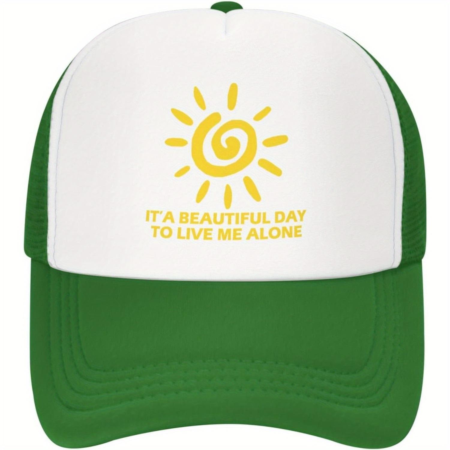 

Beautiful Day To Live Me Alone Sun Graphic Trucker Hat Breathable Mesh Baseball Cap Casual Adult Headwear One Size