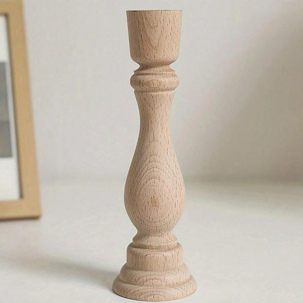 Handmade Wooden Candlesticks Rustic Taper Candle Stands Pillar Candle Stands  Home Table Decoration