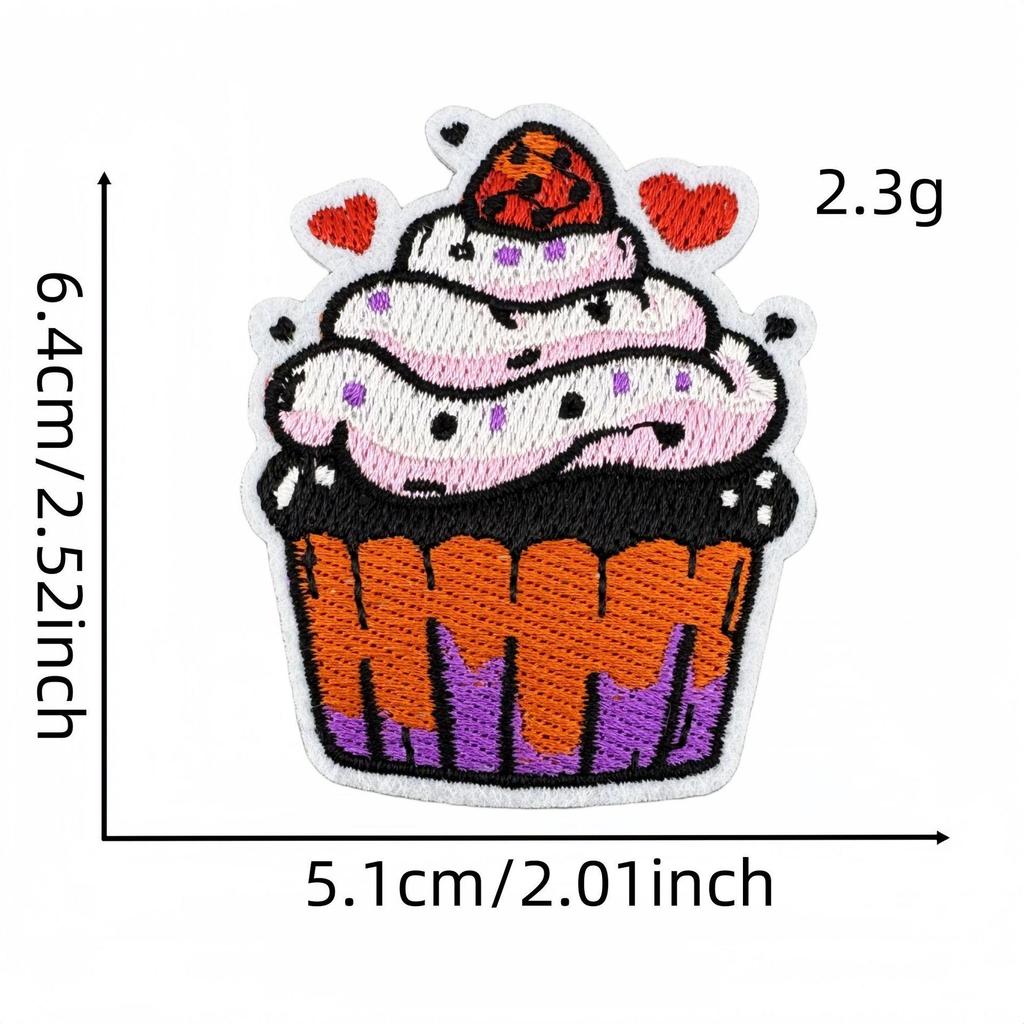 2025 Cute Cartoon Pizza Snack Embroidered Cloth Patches for Kids' Clothes
