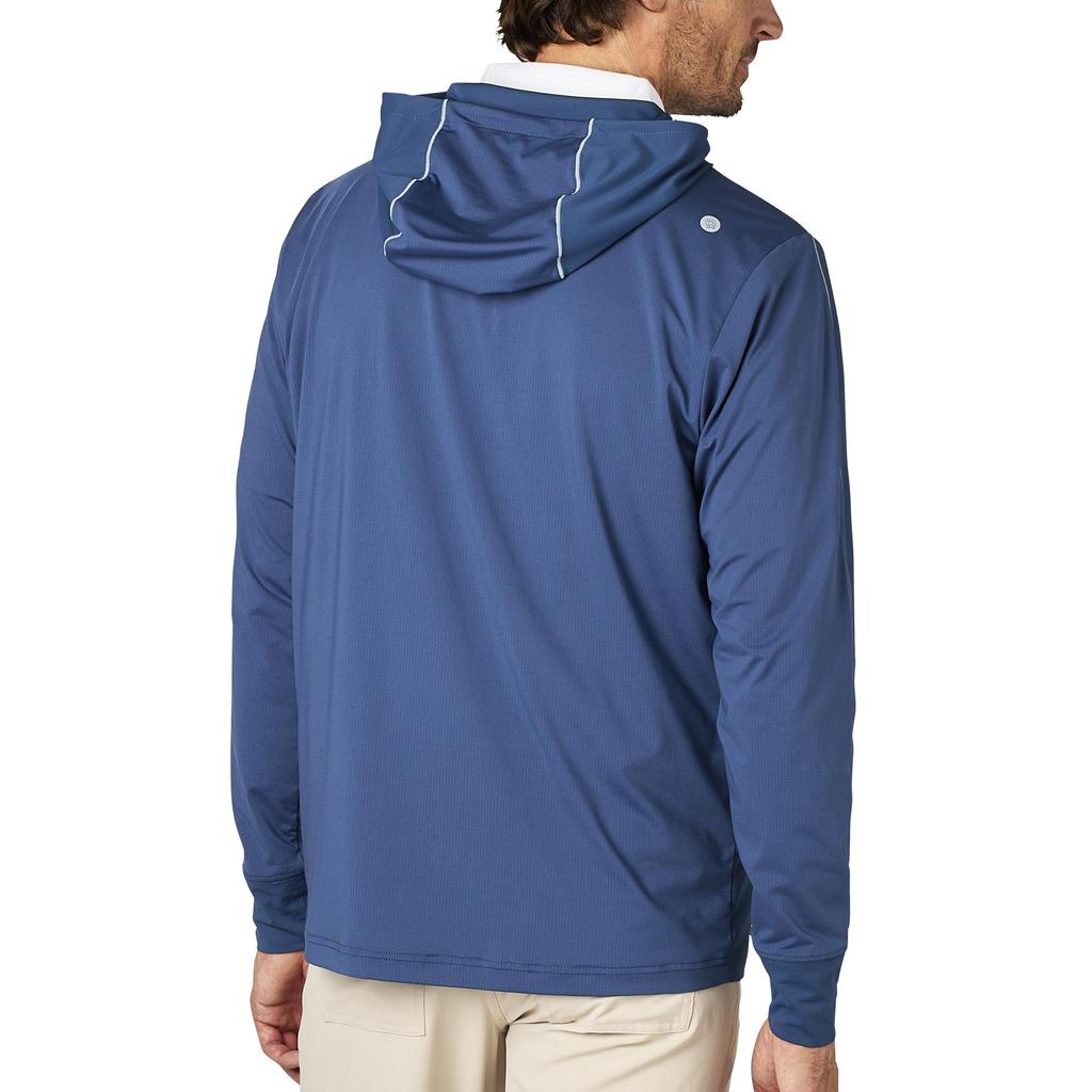 FootJoy Men's Lightweight Stretch Long Sleeve Golf Hoodie, Dark Denim, Size XL (FJ-S25-M12, 34581-XL)