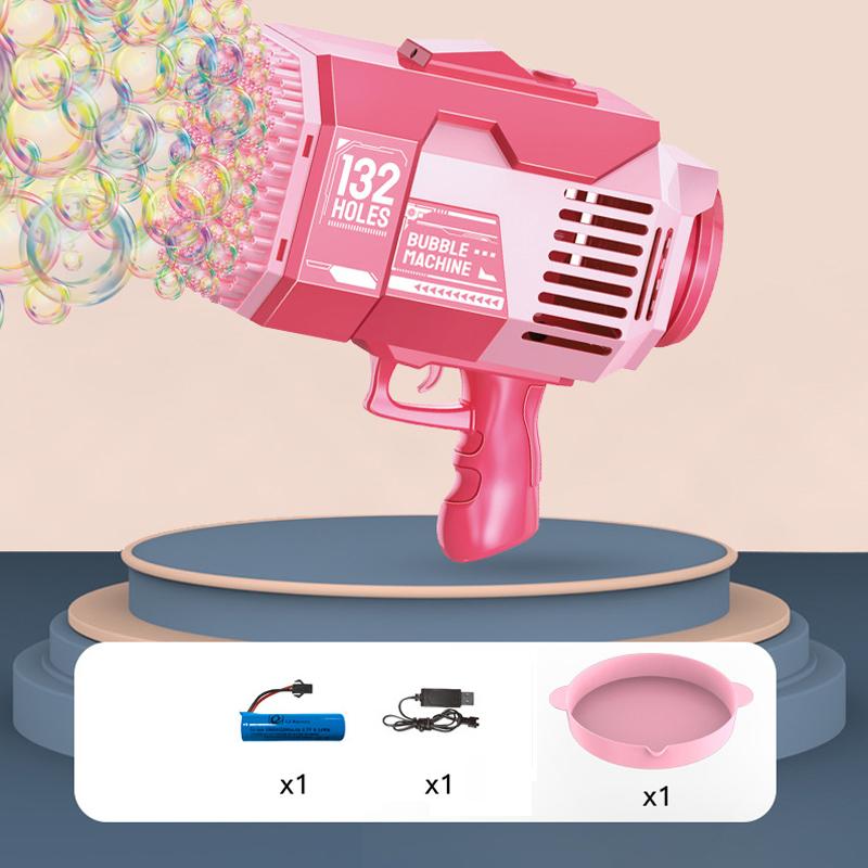 Bubble Gun 132 Holes Electric Automatic Soap Blower Bubbles Machine Kids Portable Outdoor Party Toys Gift Children‘s Day Gifts