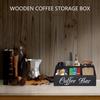 Multi Functional Coffee Accessories Storage Box Natural Wood Teas Condiment Organizer with Multiple Compartments
