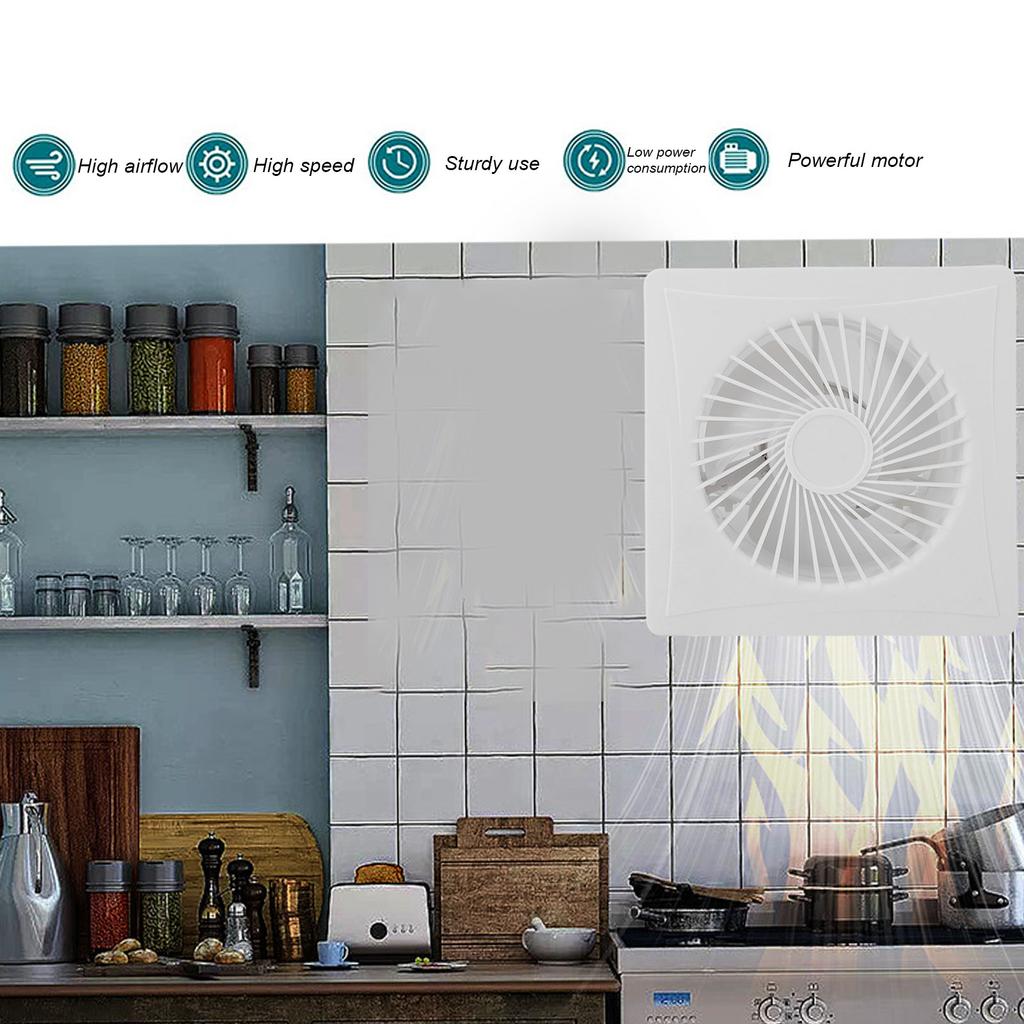 6in Solar Exhaust Fan White Round 8W Solar Panel Fan for Ventilation Cooling Bathroom Kitchen