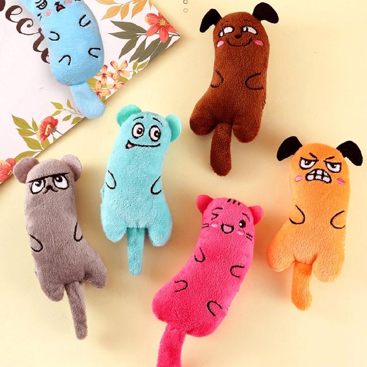 Interactive Cats Plush Toy for Indoor Entertainment Crinkle Sound Cats Teasing Cartoon Mice for Pet Teething Relief 6pcs