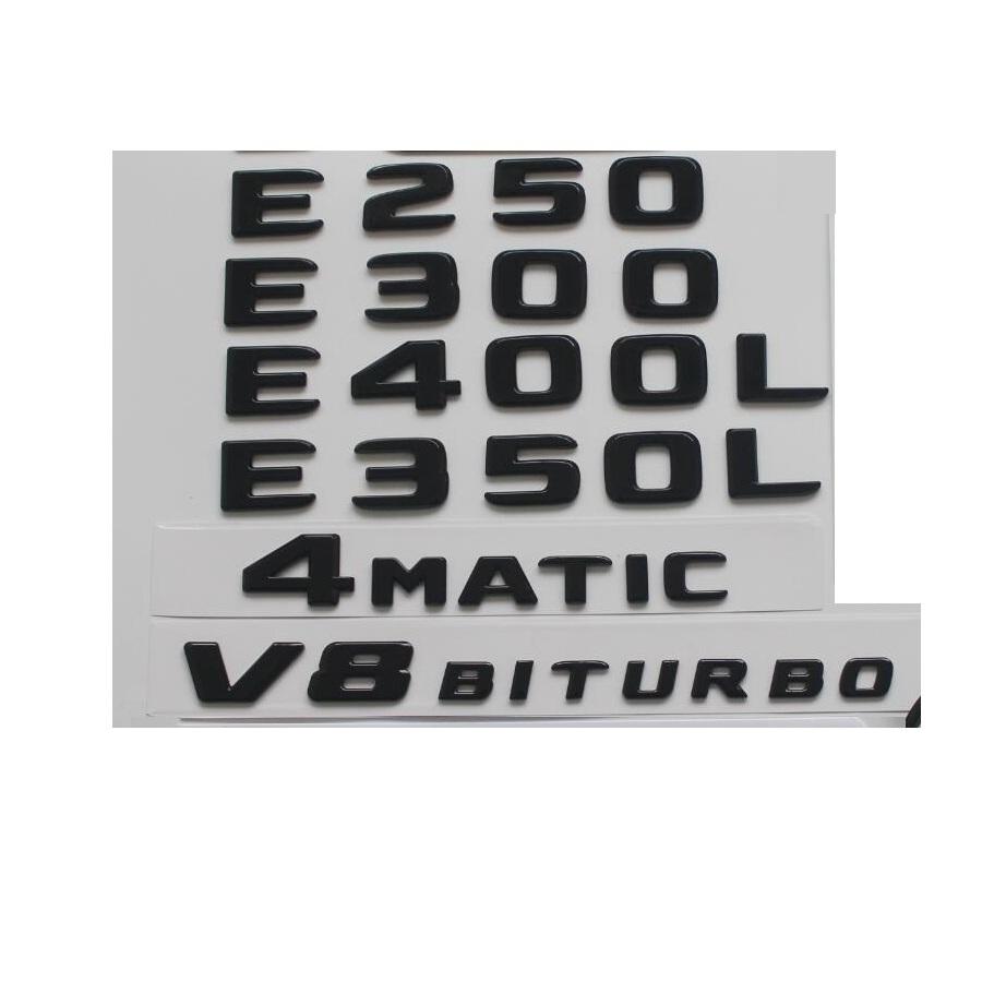 Gloss Black Letters for Mercedes Benz W213 C238 E180 E200 E220 E250 E260 E280 E300 E320 E350 E400 E450 E500 E550 4MATIC Emblem