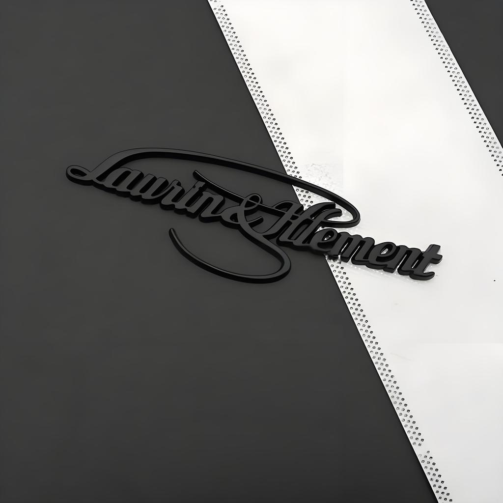 1pc Metal Laurin & Klement Founder's Signature Car Badge Emblem Decals for Octavia Superb Fabia Karoq Yeti Rapid Accessories