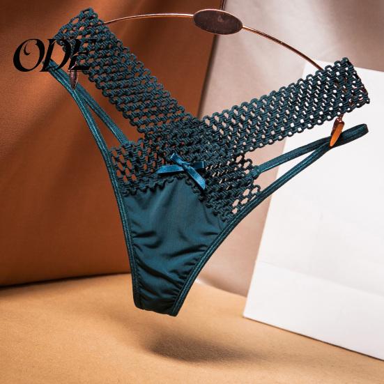 Women Panties Low Waist Hollowed Out Cross-belt See-through Pornographic Thin Underpants Strip French Style Ladies Sling Thong Inner Wear Clothes
