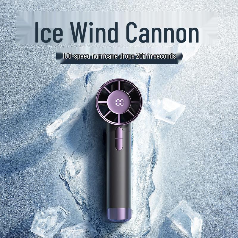 100-Speed USB Rechargeable Bladeless Handheld Fan with Stepless Control