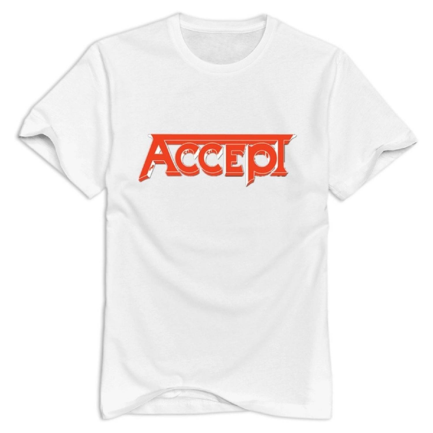 Accept Band Logo Short Sleeve T Shirt For Men White XL Newest T Shirt XXXXXL белый