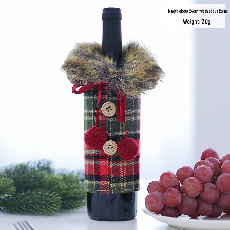 Cross-Border Christmas Wine Bottle Gown - Festive Red Wine Cover for Home Dining Table Decor.