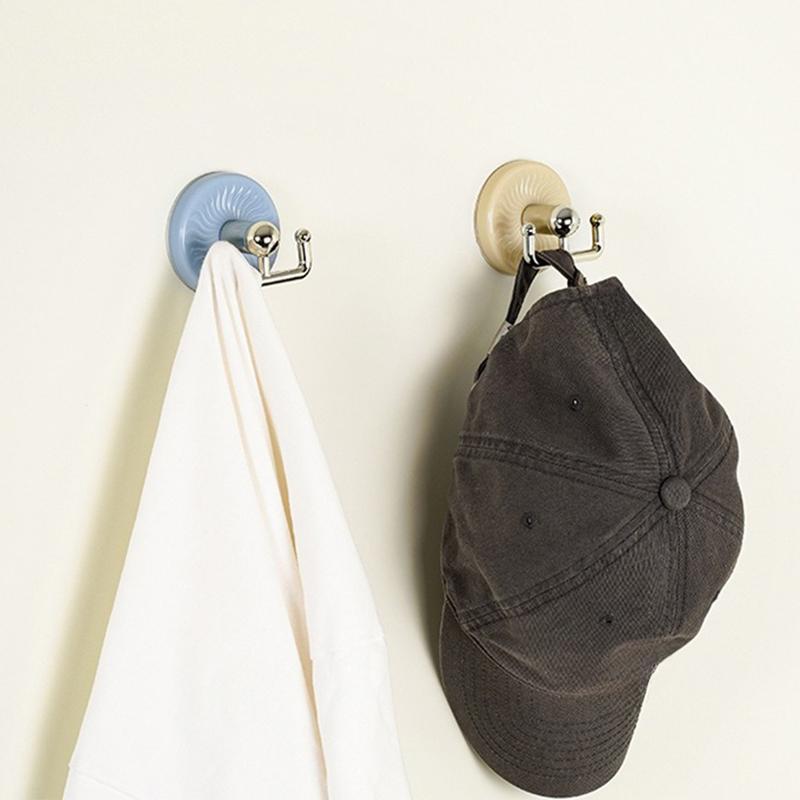 Suction Cup Hook Cute Adhesive Hook Bathroom Door Hanging Rack Kitchen Double Headed Strong Load-bearing Adhesive Hook Key Hooks