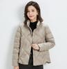 Light and thin down jacket women's new spring and autumn long-sleeved short fashion stand-up collar casual versatile white duck down jacket