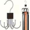 Rotating Wooden Wall Hooks, Multifunctional 6-Hook Hanger Organizer for Clothes, Bags, Scarves