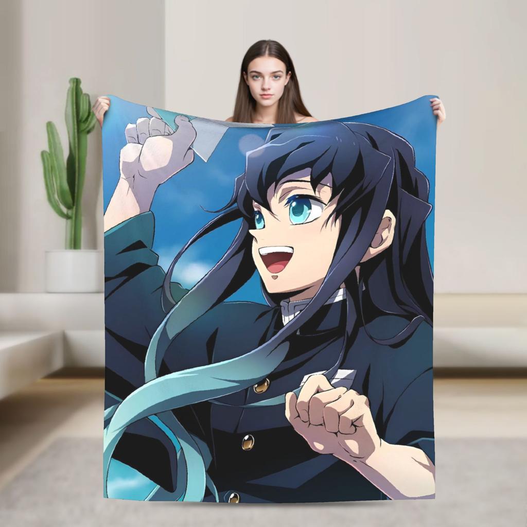 Muichiro Tokito Anime Blanket  Warm Soft Comfortable Plush Bedding Throws For Couch Chair Sofa Bed Picnic Bedspread Bed Cover