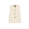 Summer New Women Clothes Gold Decorated Row Button Knitted Round Neck Sleeveless Simple Vest Style Top 6771068