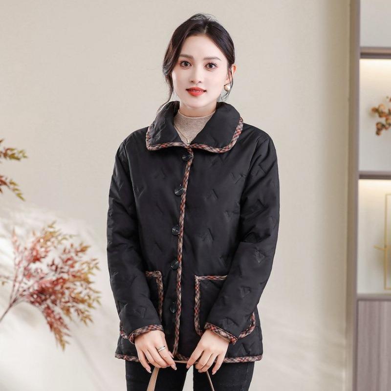 Winter Warm, Piled, Thickened Cotton-padded Clothes, Lapel Collar Short Jacket, Casual Wear, Loose Large Size Cotton Clothes.
