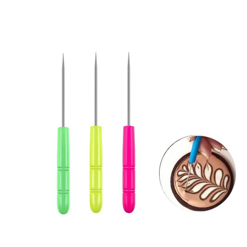 12dílná sada nástrojů na zdobení dortů a sušenek: Štětce, Nástroje na fondán, Jehly, Pinzety pro kávové umění.