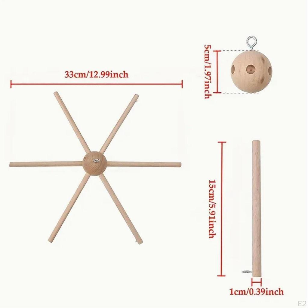 Wooden Mobile Frame Kit Wind Chime Equipment Hanger Creative Six Legs Hanging Toy DIY for
