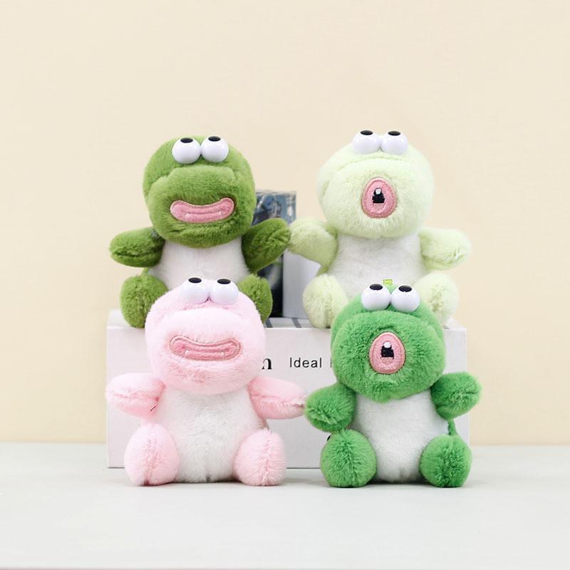 Cute Fluffy Dinosaur Plush Toy Keychain Adorable Stuffed Animal Doll Charm For Bags