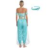 Womens Arabian Princess Costumes Halloween Carnival Aladin Theme Party Jasmines Outfit Sequin Tulle Rompers Belly Dance Jumpsuit