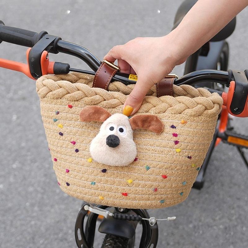 Kids Bike Basket Front Decoration Child Scooters Front Storage Panniers Basket for Mountain Cycling and Playtimes