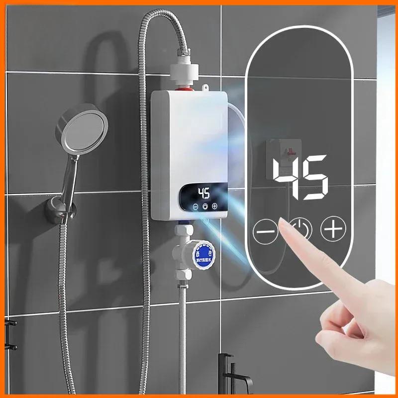 5500W Household Instant Electric Water Heater Mini Digital Display Water Heating Machine Portable Bathroom Hot Water Shower Set