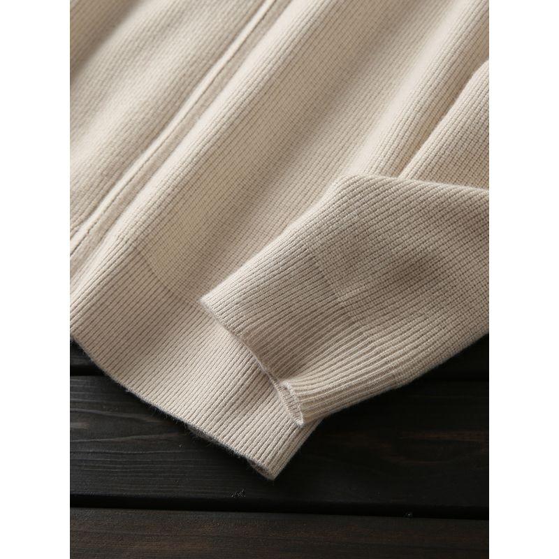 Heavy Goods Gock Zip-up Cardigan Italian Orders Men's Autumn and Winter Hood Fleece Knit Sweater Outerwear