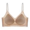 New liquid foundation seamless thin shoulder strap underwear women's small breasts gather invisible skin tone vest type beautiful back bra women