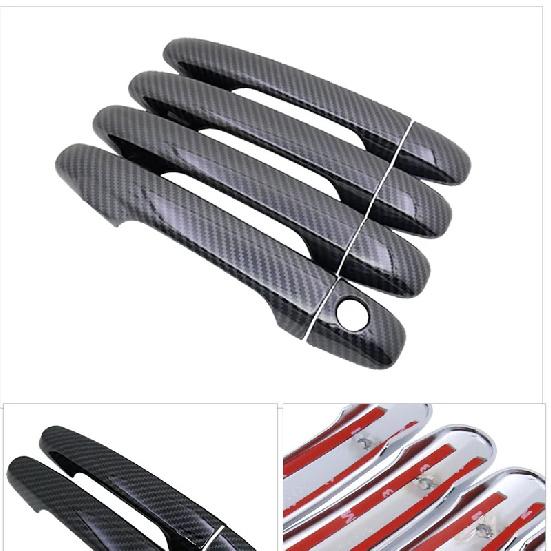 Gloss Black Carbon Fiber Door Handle Cover Catch Accessories for Toyota Venza AV10 2009 2010 2011 2012 2013 2014 2015 2016 2017