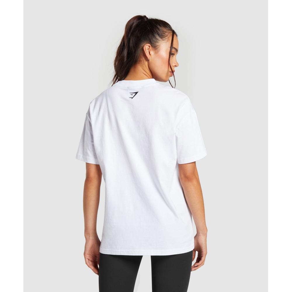 Gymshark Bloque Camiseta Oversize blanca B6a3z Wb86