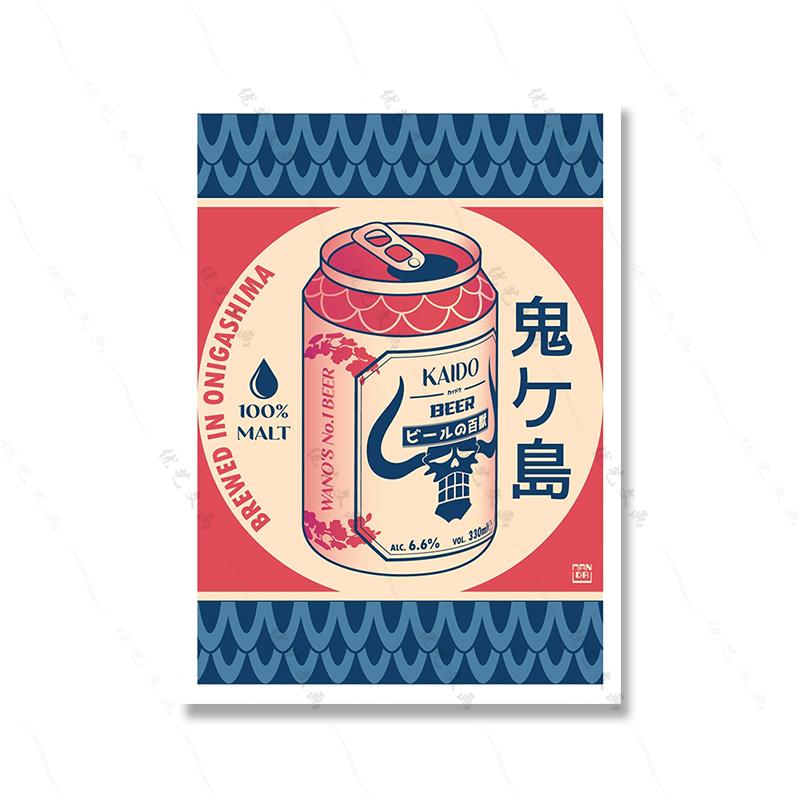 Manga Vintage Food Cover Art Poster Blue Restaurant Prints Retro Manga Beer Drinks Canvas Painting Kitchen Bar Room Home Decor