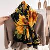 Stylish color-block faux-shearling scarf/snood; lightweight yet warm; versatile long wrap, shawl, or cape for women.