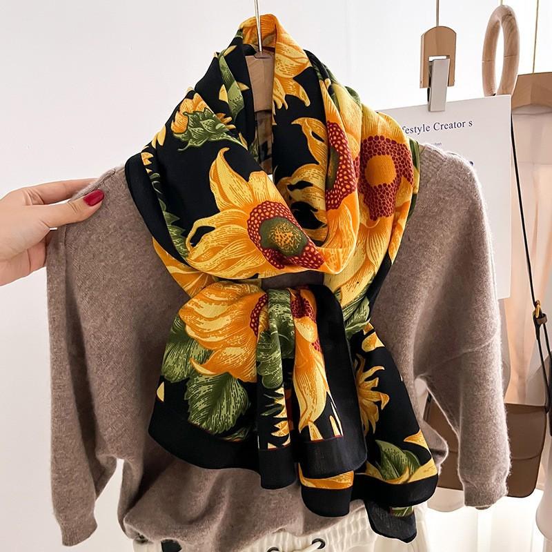 Stylish color-block faux-shearling scarf/snood; lightweight yet warm; versatile long wrap, shawl, or cape for women.
